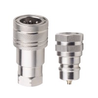 ISO7241-1 Series A Stainless Steel Hydraulic Quick Disconnect Couplers With Groove Plug
