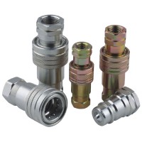 ISO5675 Hydraulic Quick Release Couplings With Poppet Valve Sealing And Groove Plug