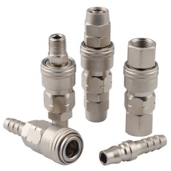 Nitto Type Pneumatic Quick Release Coupler Nickel Plated Steel Single Hand