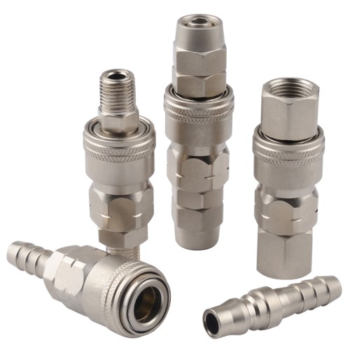 Nitto Type Pneumatic Quick Release Coupler Nickel Plated Steel Single Hand