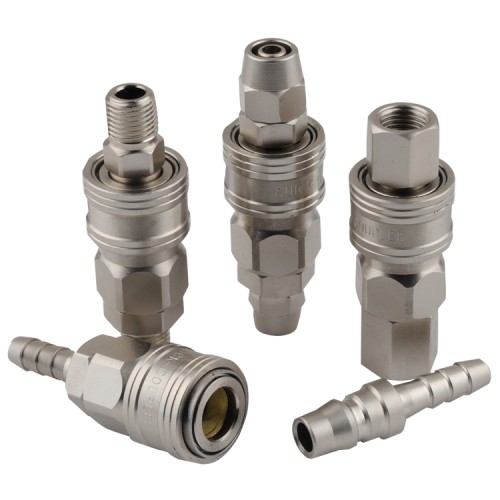 Single Hand Nitto Type Pneumatic Quick Release Coupler Nickel Plated Steel