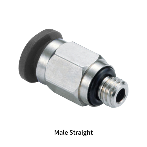 PC-C Metric Tube to Metric BSPT PT Thread Male Straight Mini One-touch Fittings