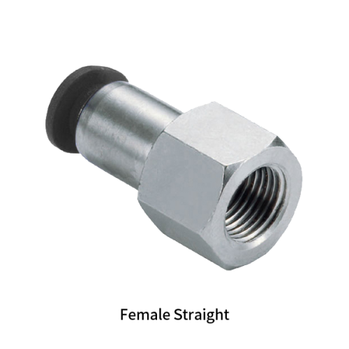 PCF-C Metric Tube to Metric BSPT PT Thread Female Straight Mini One-touch Fittings