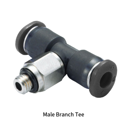 PT-C Metric Tube to Metric BSPT PT Thread Male Branch Tee Mini One-touch Fittings