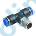 PT-R Metric Tube to Metric BSPT PT Thread Male Branch Tee One-touch Fittings