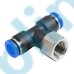 PTF-R Metric Tube to Metric BSPT PT Thread Female Branch Tee One-touch Fittings