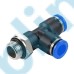 PST-G Metric Tube to BSPP G Thread Male Run Tee One-touch Fittings
