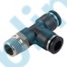 PST-R Metric Tube to Metric BSPT PT Thread Male Run Tee One-touch Fittings