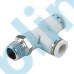PST-R Metric Tube to Metric BSPT PT Thread Male Run Tee One-touch Fittings
