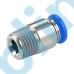 POC-R Metric Tube to Metric BSPT PT Thread Round Male Straight One-touch Fittings