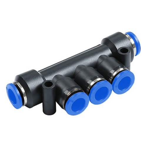 PK Metric Tube Inch Tube Triple Branch Five Way Union One-touch Fittings