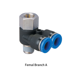 PAF-R Metric Tube to Metric BSPT PT Thread Male to Female L Type 4 Way Rotary One-touch Fittings