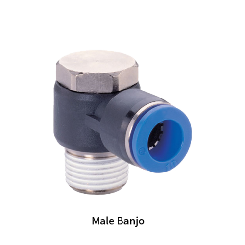 PH-R Metric Tube to Metric BSPT PT Thread Male Rotary One-touch Fittings