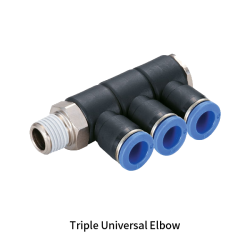 PHT-R Metric Tube to BSPT PT Thread Male F Type 4 Way Rotary One-touch Fittings