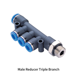 PKD-G Metric Tube Equal or Reducer Triple Branch Male BSPP G Thread Five Way One-touch Fittings
