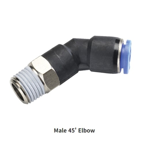 PL135-R Metric Tube to Metric BSPT PT Thread 135° Male Elbow One-touch Fittings