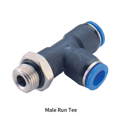 PST-G Metric Tube to BSPP G Thread Male Run Tee One-touch Fittings