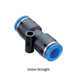 PUC Metric Tube Inch Tube Union Straight With Mounting Hole One-touch Fittings