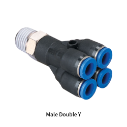 PXT-R Metric Tube BSPT PT Thread Male Double Y Five Way One-touch Fittings